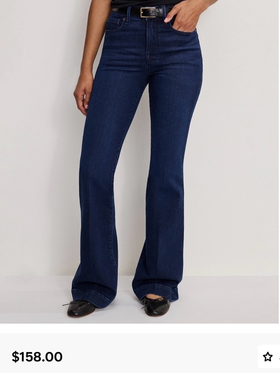 Good American Denim - Good American Dark Indigo High-Rise Flare Jeans